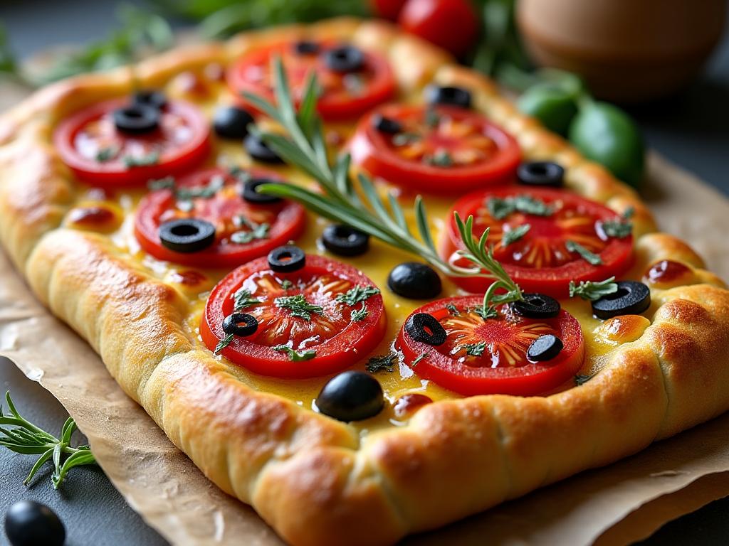 Moderne Focaccia mit kreativen Toppings